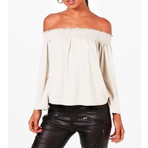Simple White Off the Shoulder Top